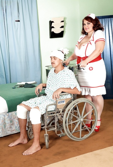 BBW in doctor uniform Lisa Canon lets a patient play with her melons 41299278